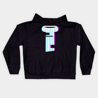 Glitch Vaporwave Greek Column Kids Hoodie